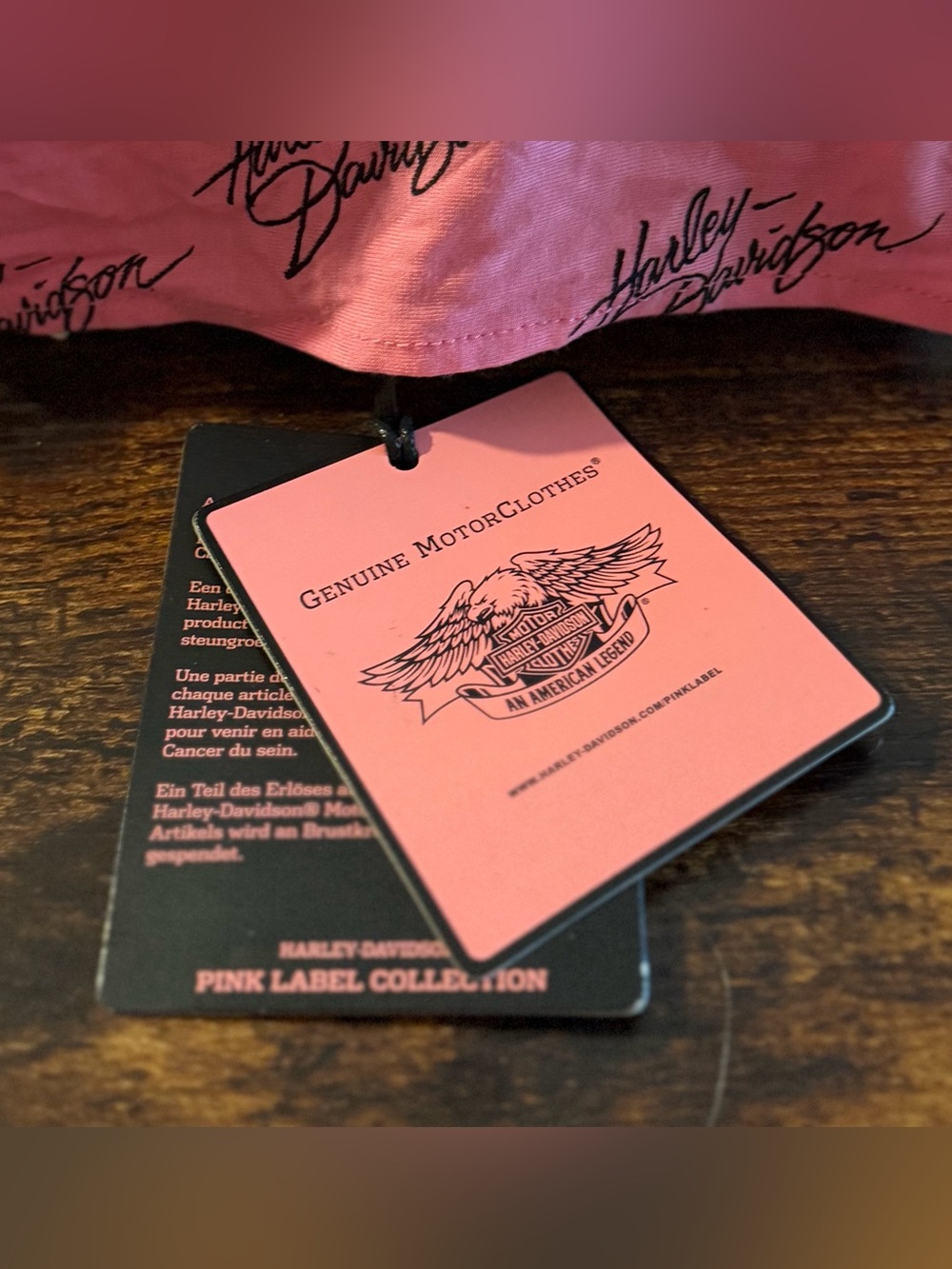 Harley-Davidson Pink Script Logo Bandana Headwrap Biker Scarf NWT - Picture 5 of 6
